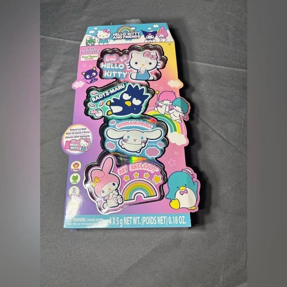 New Hello Kitty And Friends - 4pk Slide Out Lip Gloss Set on Box